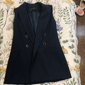 Zara navy blue Double-Breasted Women's Vest